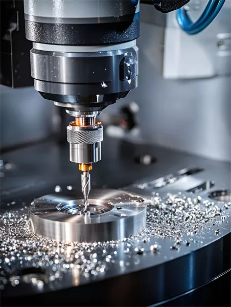 cnc machining center working