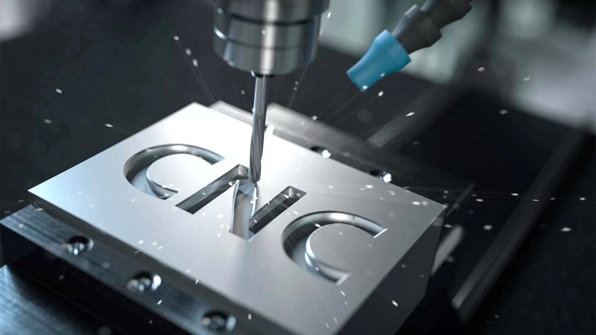 cnc machining center working